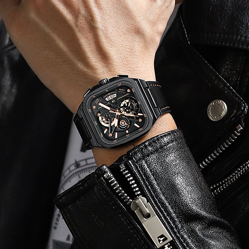 LILUOKE Men's Quartz Watch – Multifunction Chronograph with Date