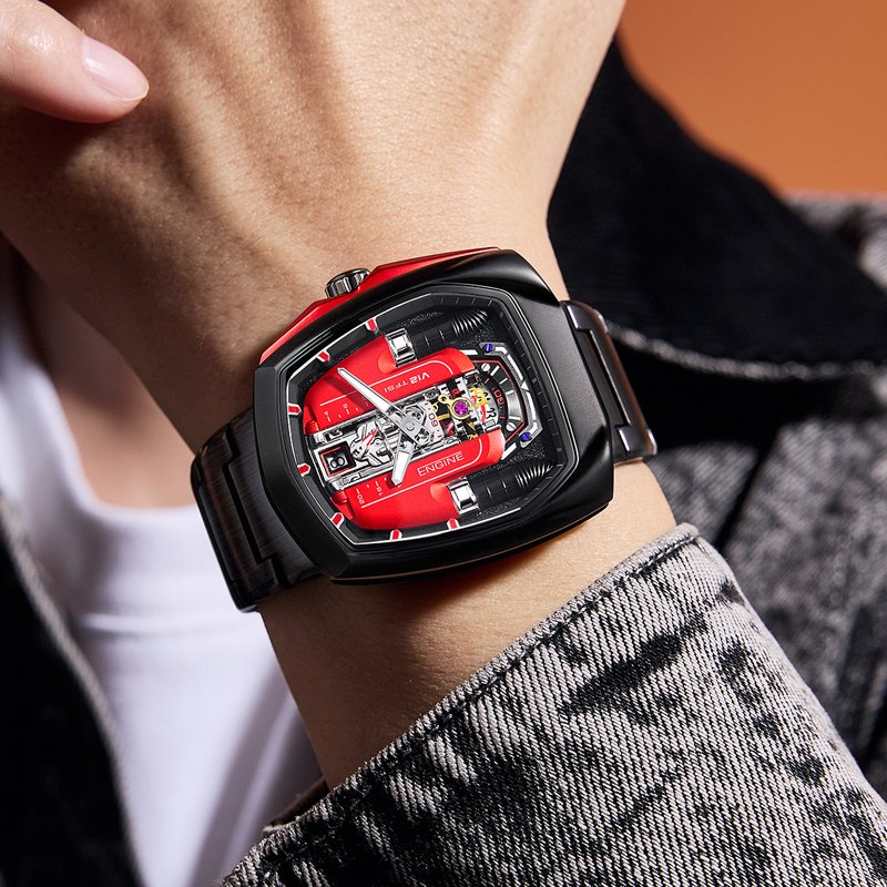LILUOKE Men Sport Engine Wrist Watch LK9032G Series - Engine Design