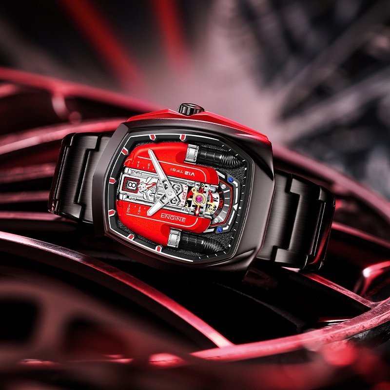 LILUOKE Men Sport Engine Wrist Watch LK9032G Series - Engine Design - Image 7