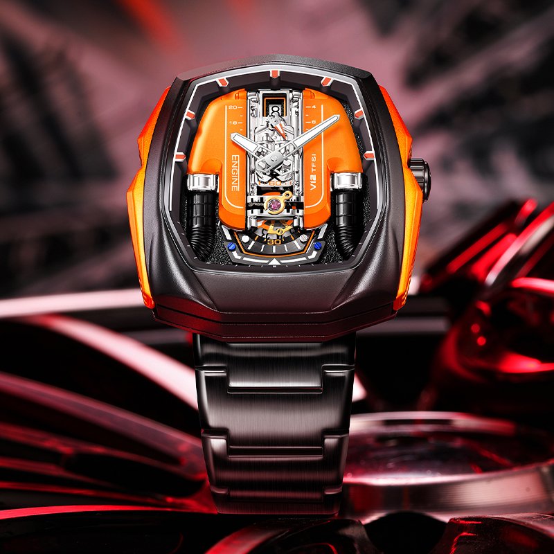 LILUOKE Men Sport Engine Wrist Watch LK9032G Series - Engine Design - Image 5