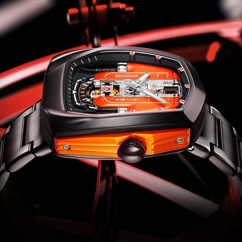 LILUOKE Men Sport Engine Wrist Watch LK9032G Series - Engine Design - Image 4