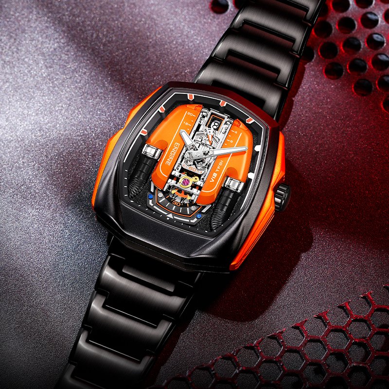 LILUOKE Men Sport Engine Wrist Watch LK9032G Series - Engine Design - Image 3