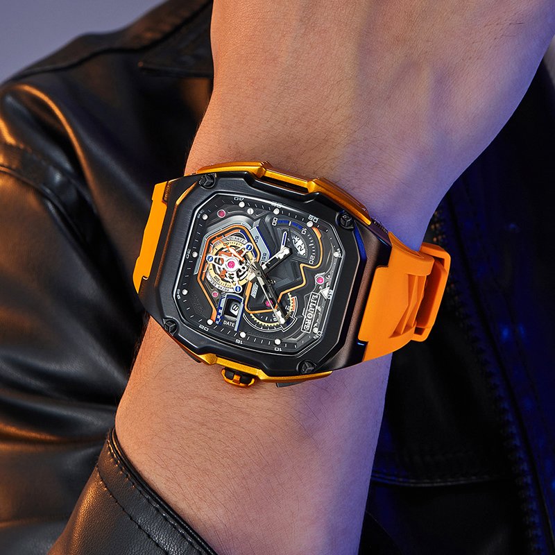 LILUOKE Men's Track Racing Watch - Mechanical Dial Design